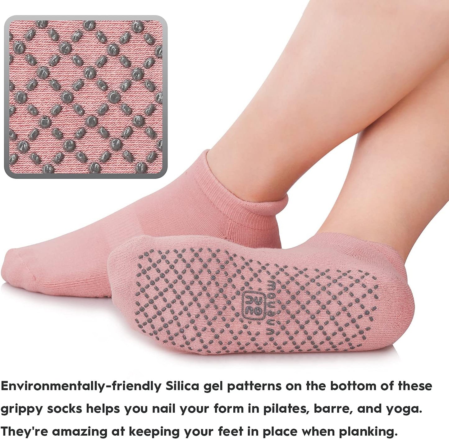 Unisex Non Slip Grip Socks with Cushion for Yoga Pilates Barre Home & Hospital