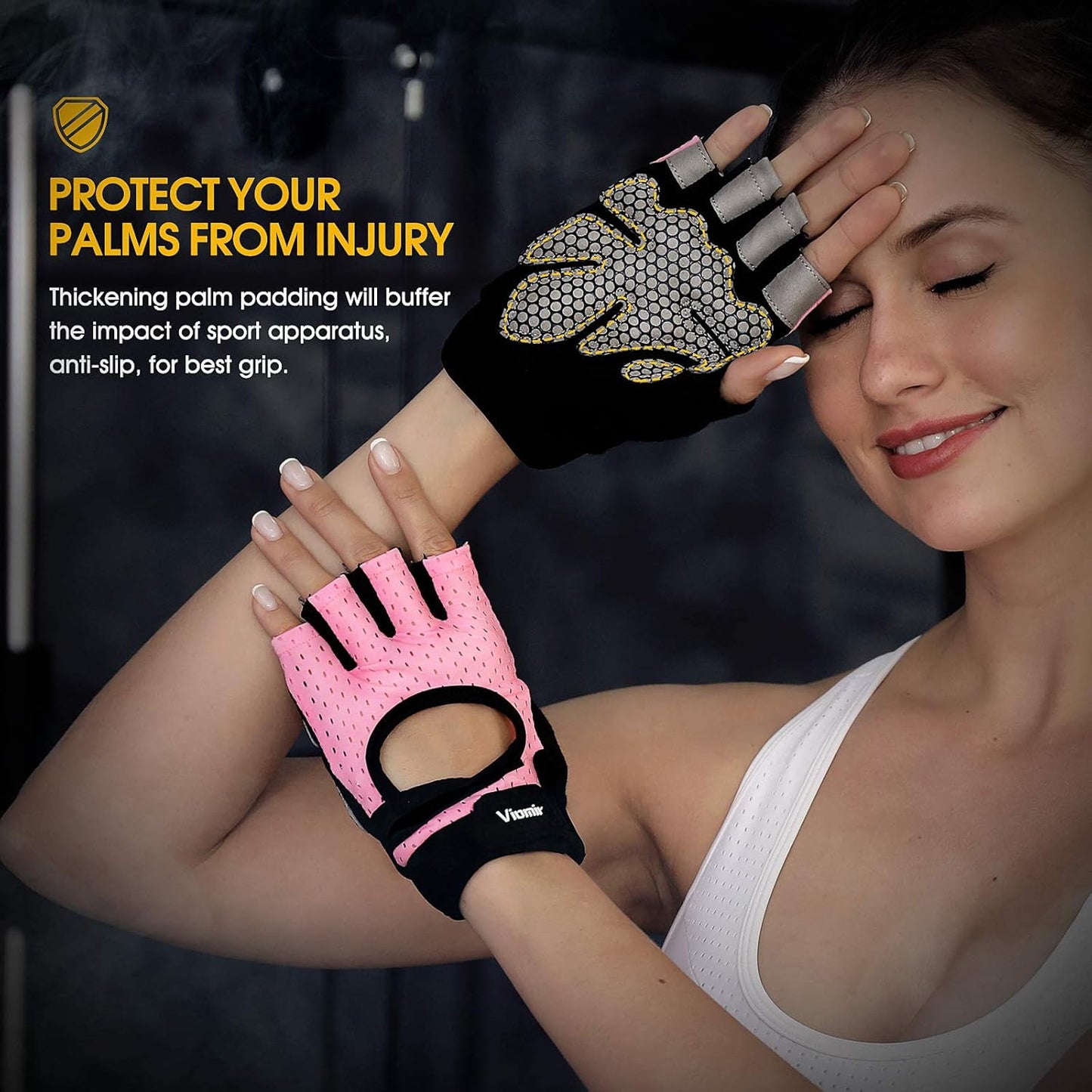 Workout Gloves for Men and Women, Weight Lifting Gloves with Wrist Wraps Support for Gym Training, Full Palm Protection for Fitness, Weightlifting, Exercise, Hanging, Pull Ups
