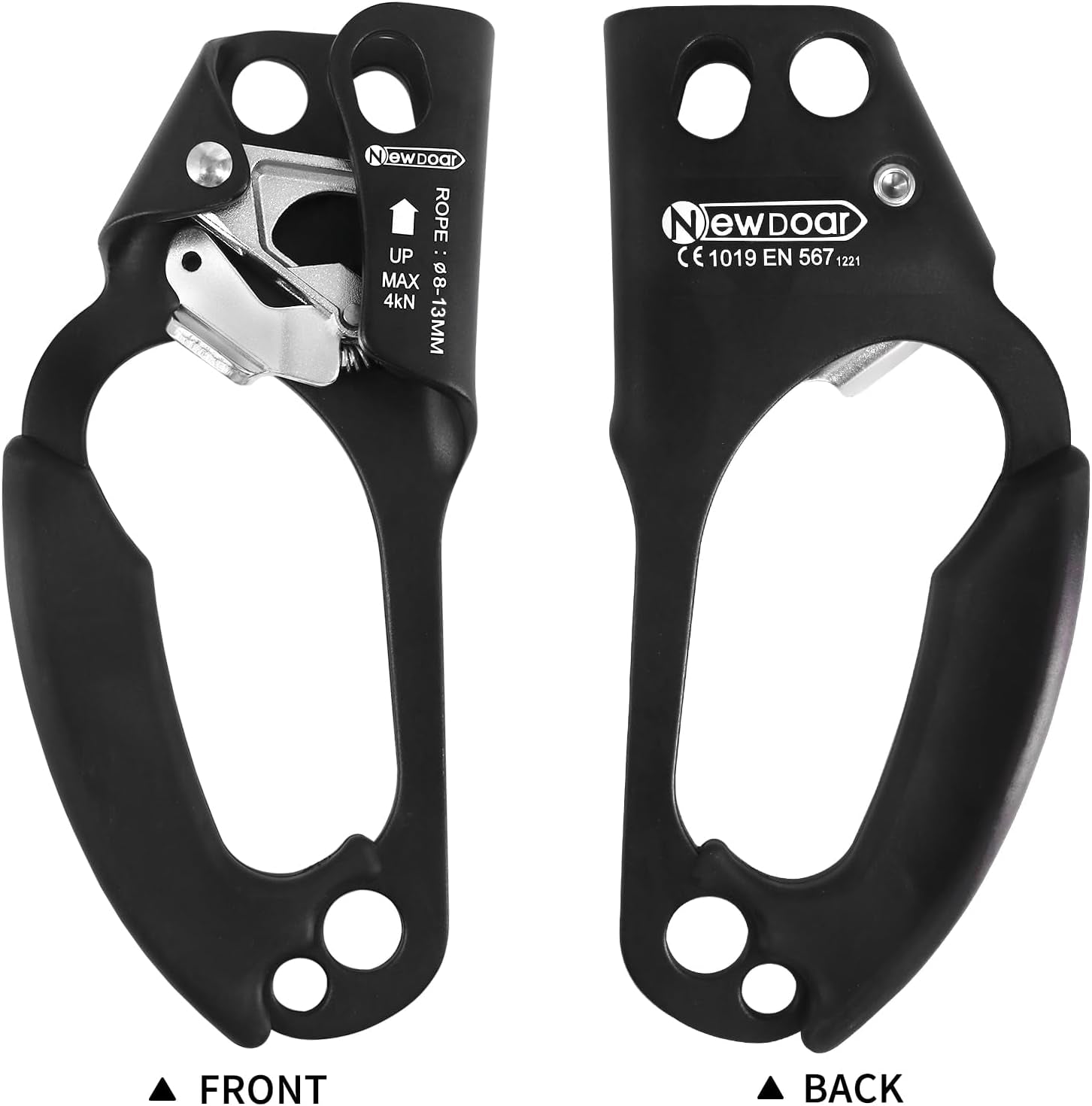 UIAA & CE Certified Hand Ascender Rock Climbing Tree Arborist Rappelling Gear Equipment Rope Clamp for 8~13MM Rope