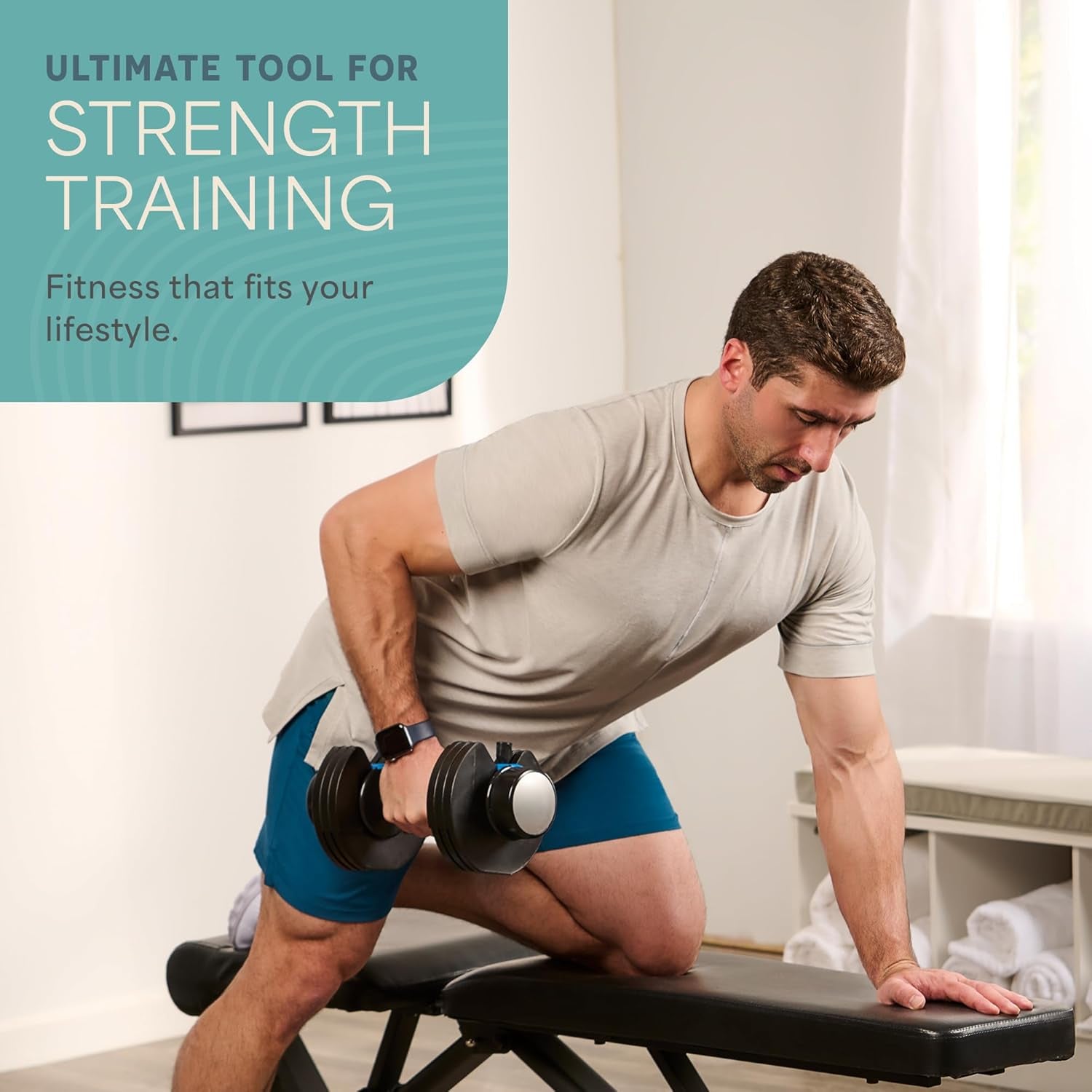 Adjustable Dumbbell Set (2 Pieces) - Weights Ranging from 5Lb to 25Lb and 2.5Lb to 15Lb, 6-in-1 Compact Design for Full Body Workouts and Home Gym Fitness