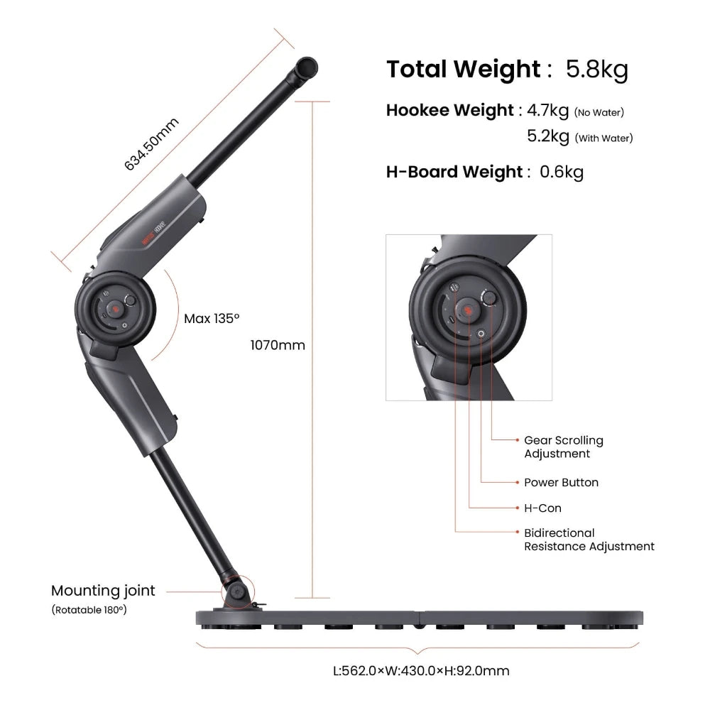 [USA Direct] HALYTUS Hookee plus Smart Fitness Equipment 5-100 Lbs Resistance 20 Levels Adjustable Resistance App Accurate Recording Training of Abdomen Hips Legs for Home Gym Workout