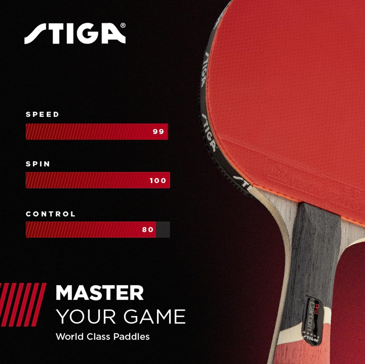 Professional Carbon Performance Table Tennis Racket with Advanced Carbon Technology for Tournament Play - Available in Red and Blue