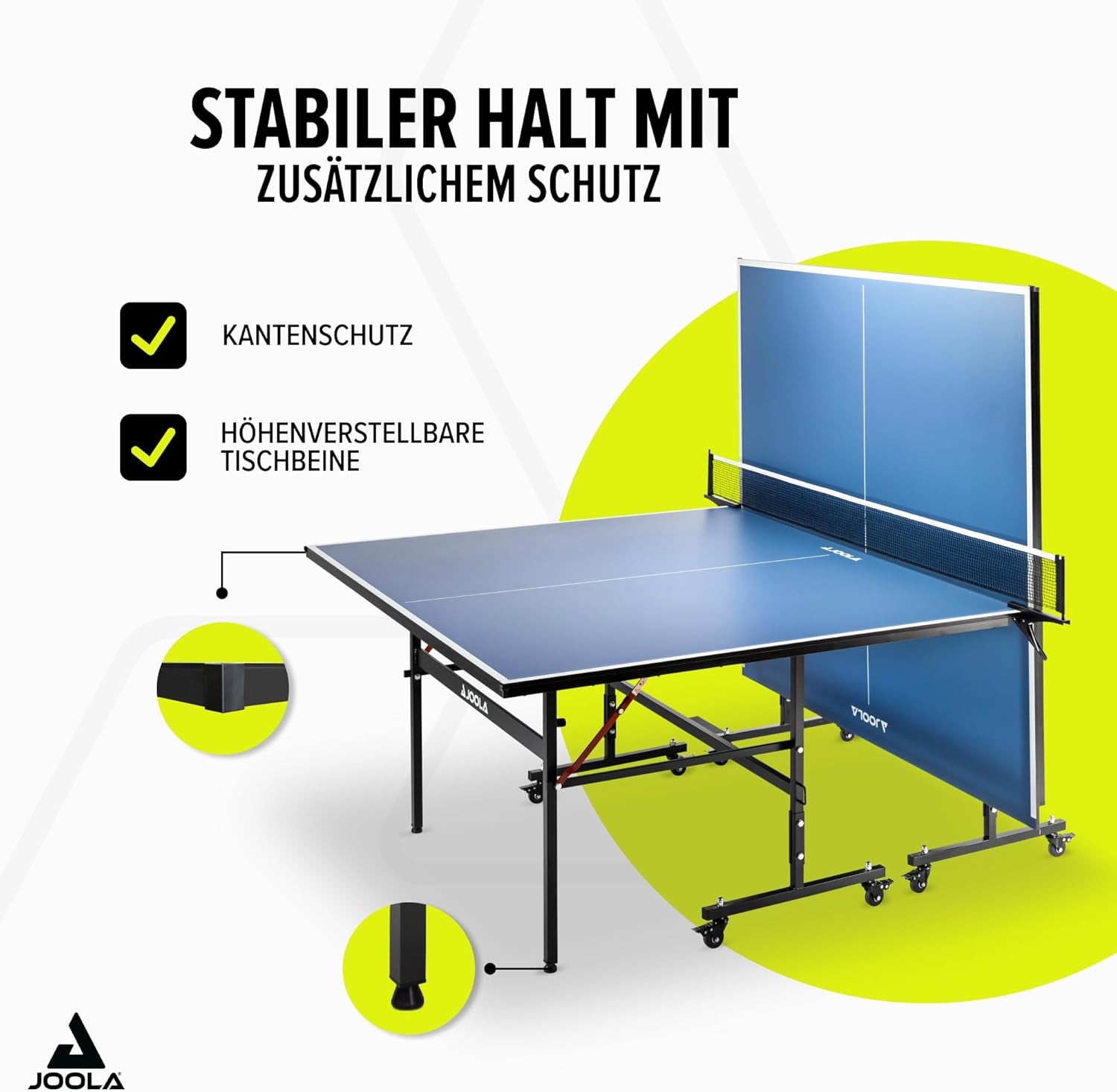 inside Professional MDF Indoor Ping Pong Table with Quick Clamp Table Tennis Net and Post Set - 10 Minute Easy Assembly - Tournament Quality - Foldable with Single Player Playback Mode