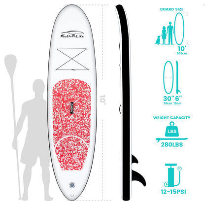 [US Direct]  Inflatable Stand up Paddle Board Surfboard Complete Paddleboard Accessories Adjustable Paddle, Pump, ISUP Travel Backpack, Leash, Waterproof Bag, Adult Paddle Board SUPFR04C