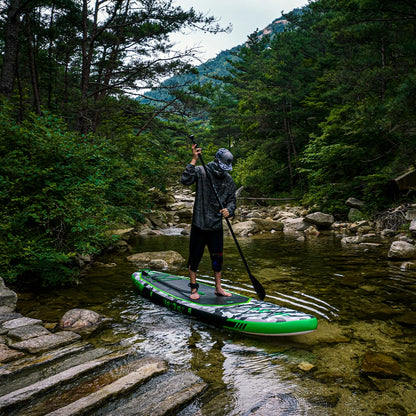 [US Direct]  Inflatable Paddle Board 12~15PSI Maximum Load 150KG Stand up Portable Surfboard Pulp Board with Chair ,Waterproof Phonecase, Air Pump, Backpack 330*84*15CM,SUPFW10A
