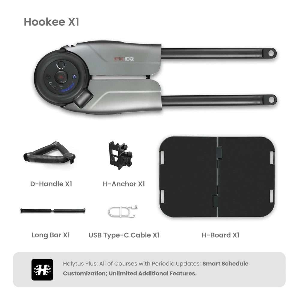 [USA Direct] HALYTUS Hookee plus Smart Fitness Equipment 5-100 Lbs Resistance 20 Levels Adjustable Resistance App Accurate Recording Training of Abdomen Hips Legs for Home Gym Workout