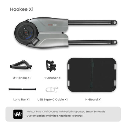 [USA Direct] HALYTUS Hookee plus Smart Fitness Equipment 5-100 Lbs Resistance 20 Levels Adjustable Resistance App Accurate Recording Training of Abdomen Hips Legs for Home Gym Workout