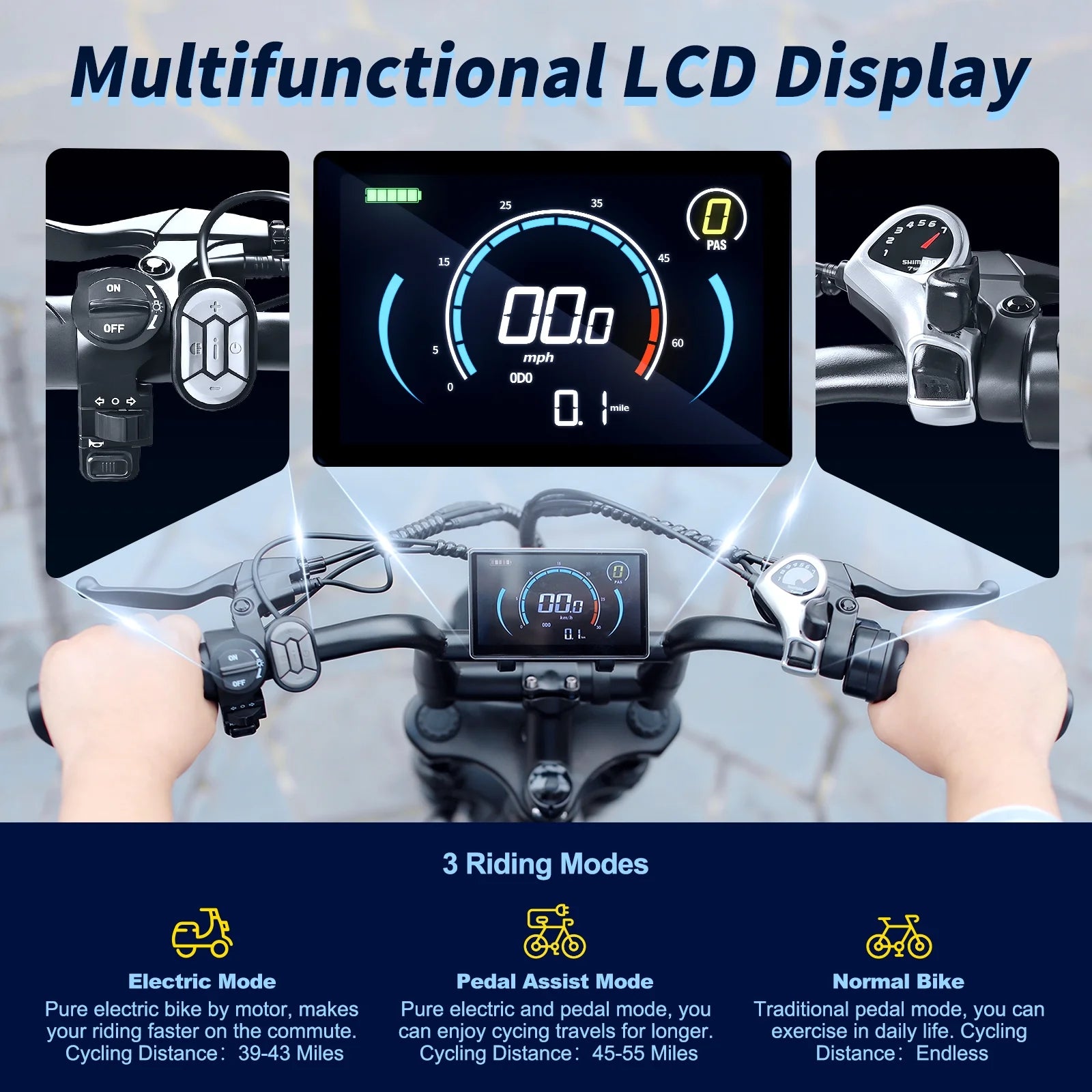 500W Electric Bicycle for Adults with 36V 10.4Ah Battery, 16" Fat Tires, 20MPH Speed, UL2849 Certified E-Bike