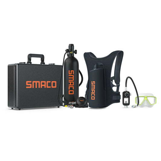 [US Direct]  S700 PRO 2L Scuba Tank Black Underwater Diving Respirator 25-30Mins Using Time Portable Scuba Diving Tank