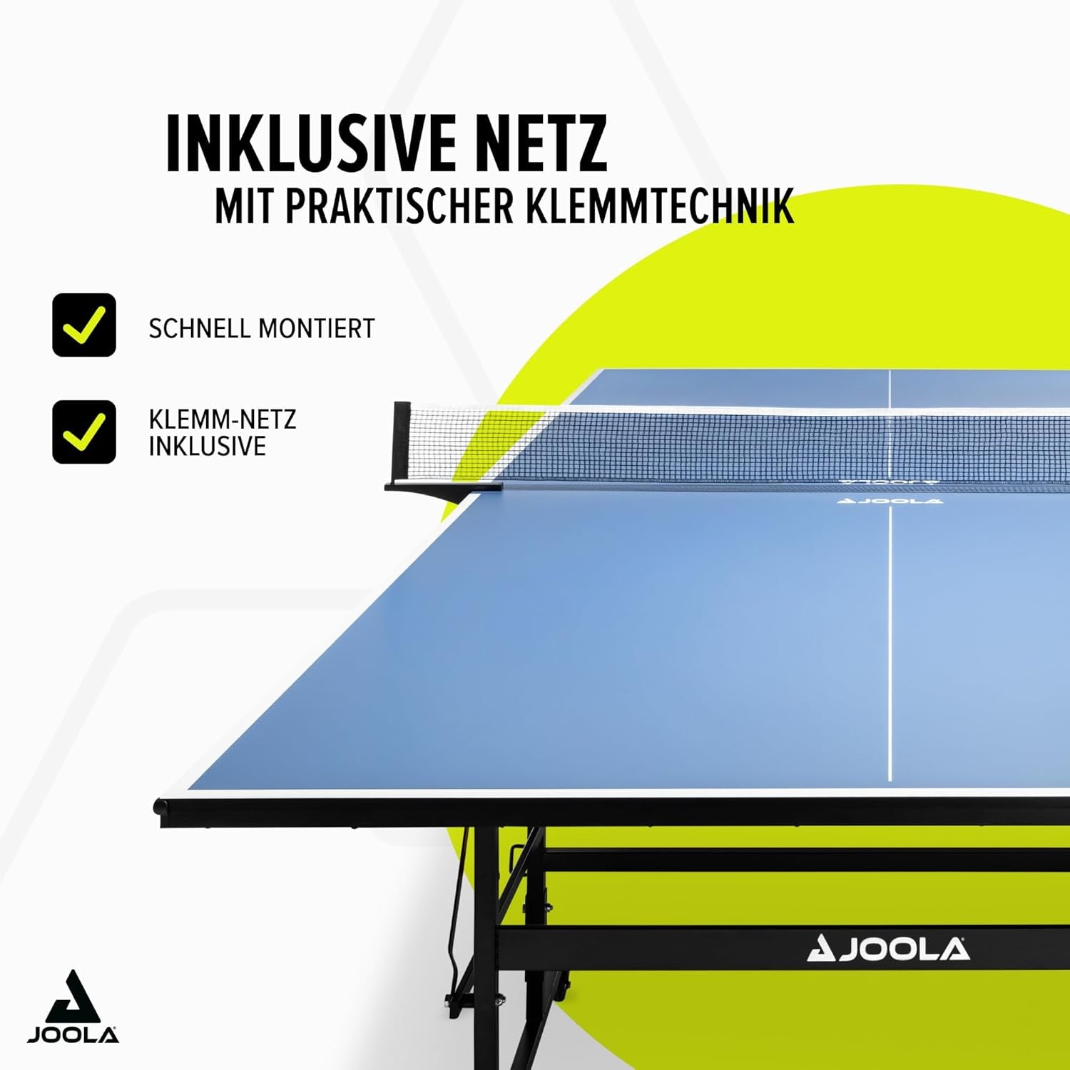 inside Professional MDF Indoor Ping Pong Table with Quick Clamp Table Tennis Net and Post Set - 10 Minute Easy Assembly - Tournament Quality - Foldable with Single Player Playback Mode
