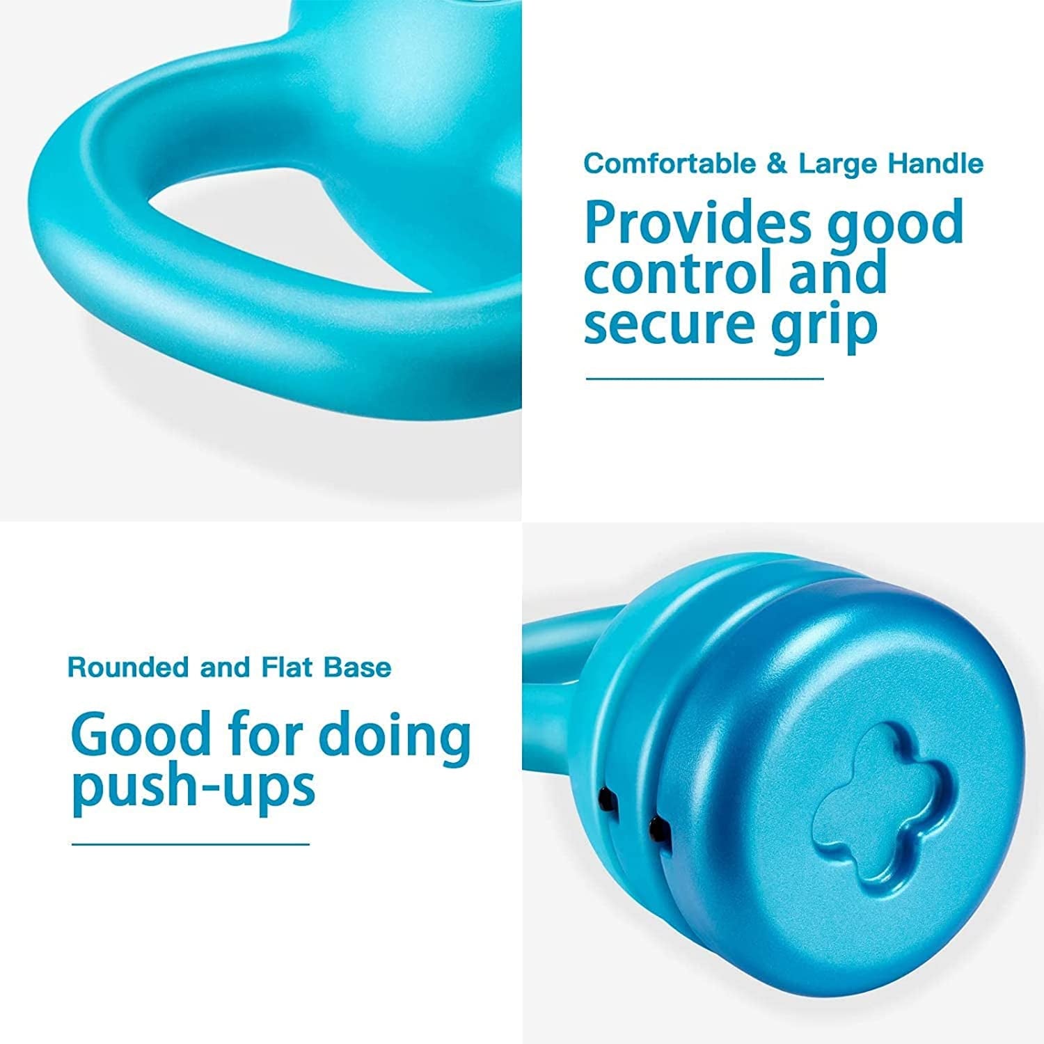 Adjustable Kettlebell Weights (5 lbs, 8 lbs, 9 lbs, 12 lbs) for Full-Body Workout and Strength Training - Teal, Ideal for Home or Gym Use