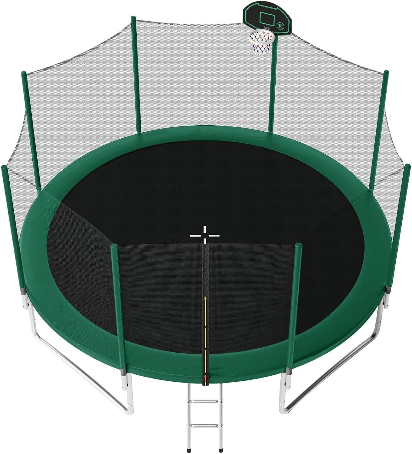 14FT and 16FT Trampolines for Kids and Adults with Basketball Hoop, Enclosure Net, and Ladder - 1500LBS ASTM Approved Outdoor Recreational Trampolines