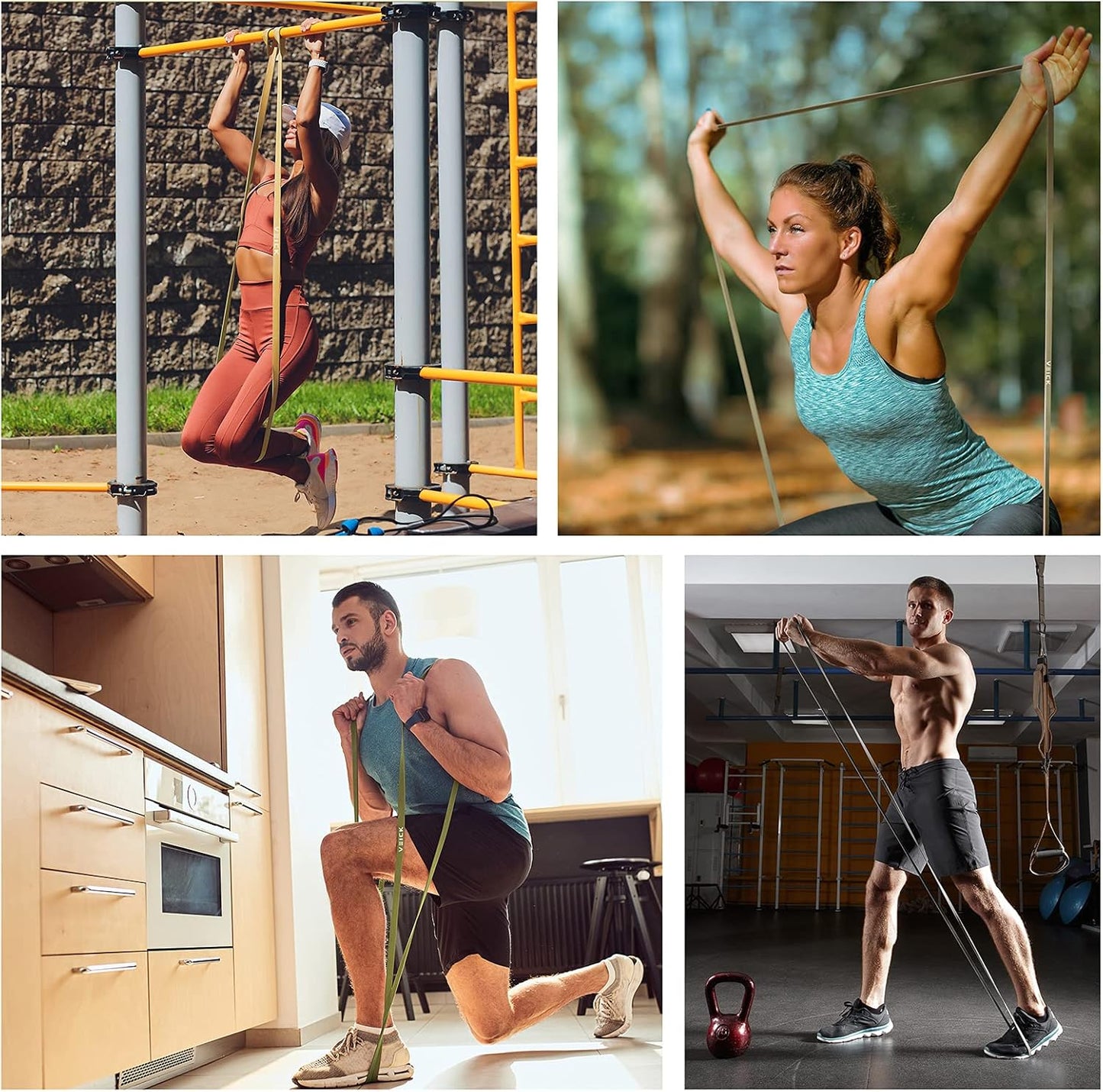Resistance Bands for Working Out, Exercise Bands, Workout Bands, Pull up Assistance Bands, Long Heavy Stretch Bands Set for Men and Women, Power Weight Gym at Home Fitness Equipment