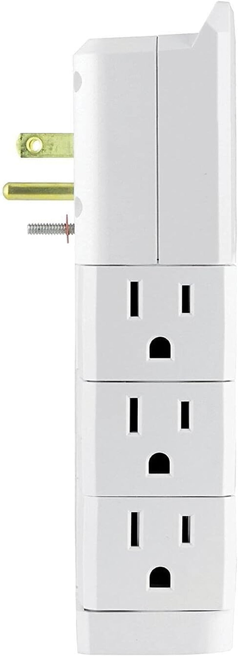 Pro 6-Outlet Extender Sur Protector with Swivel Outlets, Wall Tap Adapter, 90 Degree Rotation, 1080 Joules, Warranty, UL Listed, White, 37063
