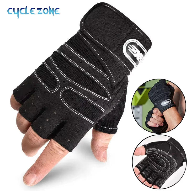 Professional Half Finger Fitness Gloves for Men and Women with Wrist Support for Weight Lifting and Riding - Non-Slip Design for Horizontal Bar Training