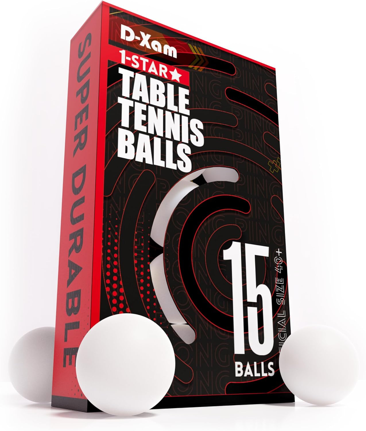 Ping Pong Balls White 15 or 50 Pack, Professional ABS Table Tennis Ball 1 Star 40Mm Official Size + Weight, for Training & Practice - Durable High Performance