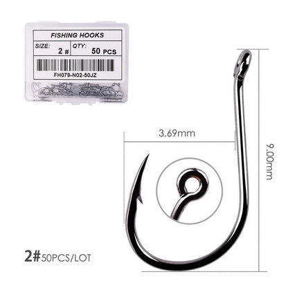 50Pcs / 20Pcs / Box Circle Carp Eyed Fishing Hook Size 2-22# Ring Eye Japan Fishhooks Fishing Hooks Single Jig Fish Hook Tackle