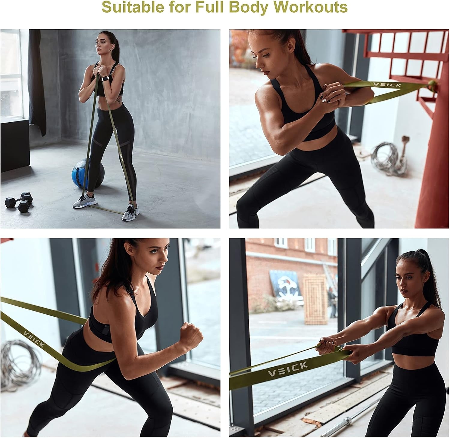 Resistance Bands for Working Out, Exercise Bands, Workout Bands, Pull up Assistance Bands, Long Heavy Stretch Bands Set for Men and Women, Power Weight Gym at Home Fitness Equipment