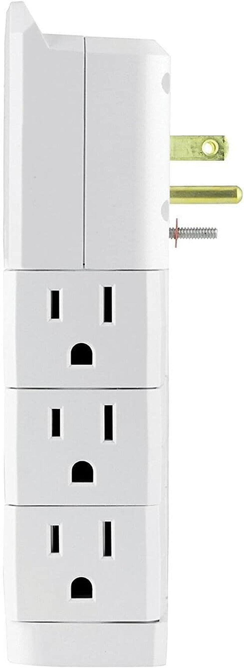 Pro 6-Outlet Extender Sur Protector with Swivel Outlets, Wall Tap Adapter, 90 Degree Rotation, 1080 Joules, Warranty, UL Listed, White, 37063