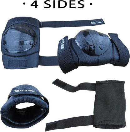 Adult/Youth Kids Knee Pads Elbow Pads Wrist Guards 3 in 1 Protective Gear Set for Skating Skateboard Inline Skates Rollerblade Bicycle Men or Women