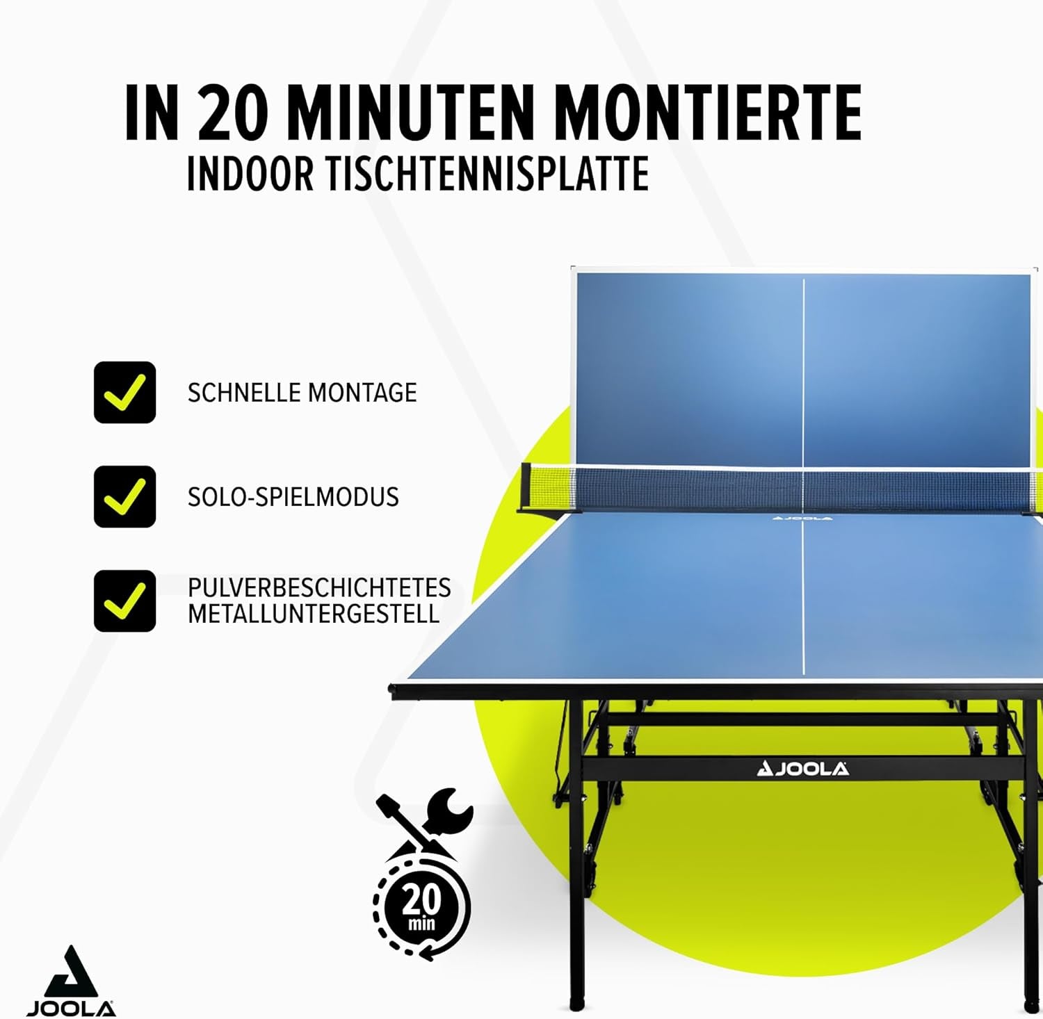 inside Professional MDF Indoor Ping Pong Table with Quick Clamp Table Tennis Net and Post Set - 10 Minute Easy Assembly - Tournament Quality - Foldable with Single Player Playback Mode