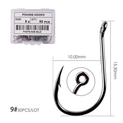 50Pcs / 20Pcs / Box Circle Carp Eyed Fishing Hook Size 2-22# Ring Eye Japan Fishhooks Fishing Hooks Single Jig Fish Hook Tackle