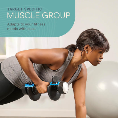 Adjustable Dumbbell Set (2 Pieces) - Weights Ranging from 5Lb to 25Lb and 2.5Lb to 15Lb, 6-in-1 Compact Design for Full Body Workouts and Home Gym Fitness