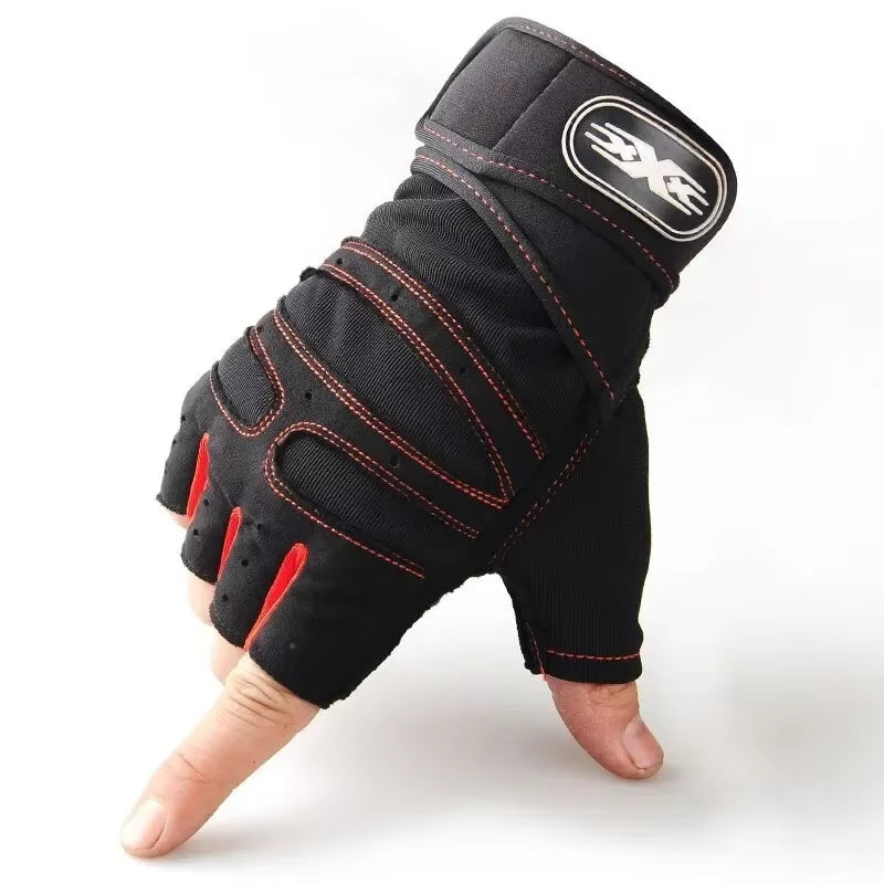 Professional Half Finger Fitness Gloves for Men and Women with Wrist Support for Weight Lifting and Riding - Non-Slip Design for Horizontal Bar Training