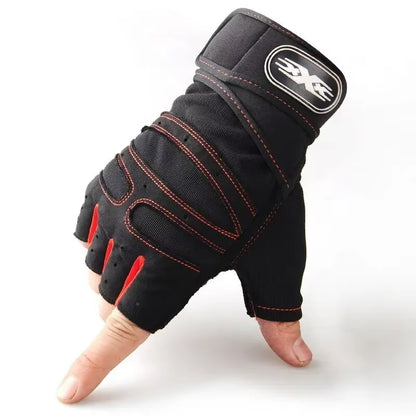 Professional Half Finger Fitness Gloves for Men and Women with Wrist Support for Weight Lifting and Riding - Non-Slip Design for Horizontal Bar Training