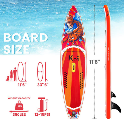 [UK Direct]  Inflatable Stand up Paddle Board Surfboard Complete Paddleboard Accessories Adjustable Paddle, Pump, ISUP Travel Backpack, Leash, Waterproof Bag, Adult Paddle Board SUPFR01A