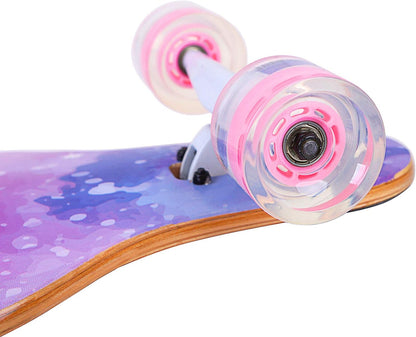 Longboard Skateboard, 41 Inch 8 Layer Canadian Maple Drop through Longboards for Kids Boys Girls Youths Beginners.