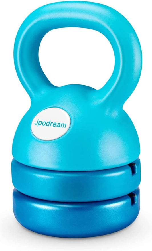 Adjustable Kettlebell Weights (5 lbs, 8 lbs, 9 lbs, 12 lbs) for Full-Body Workout and Strength Training - Teal, Ideal for Home or Gym Use