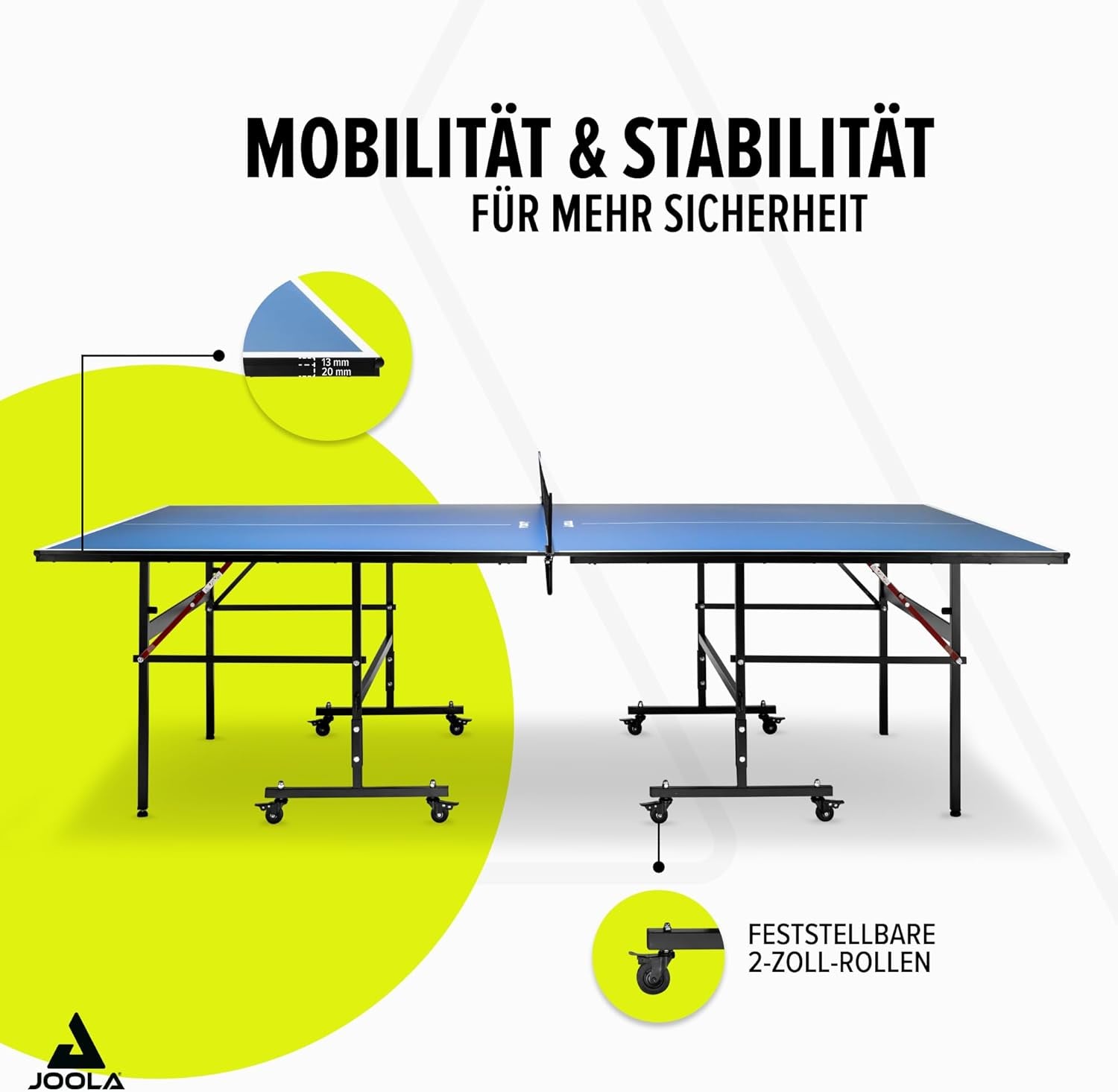 inside Professional MDF Indoor Ping Pong Table with Quick Clamp Table Tennis Net and Post Set - 10 Minute Easy Assembly - Tournament Quality - Foldable with Single Player Playback Mode